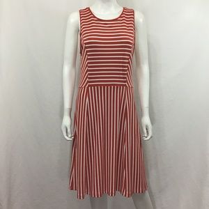Banana Republic Stripe Orange/White Sleeveless Dress